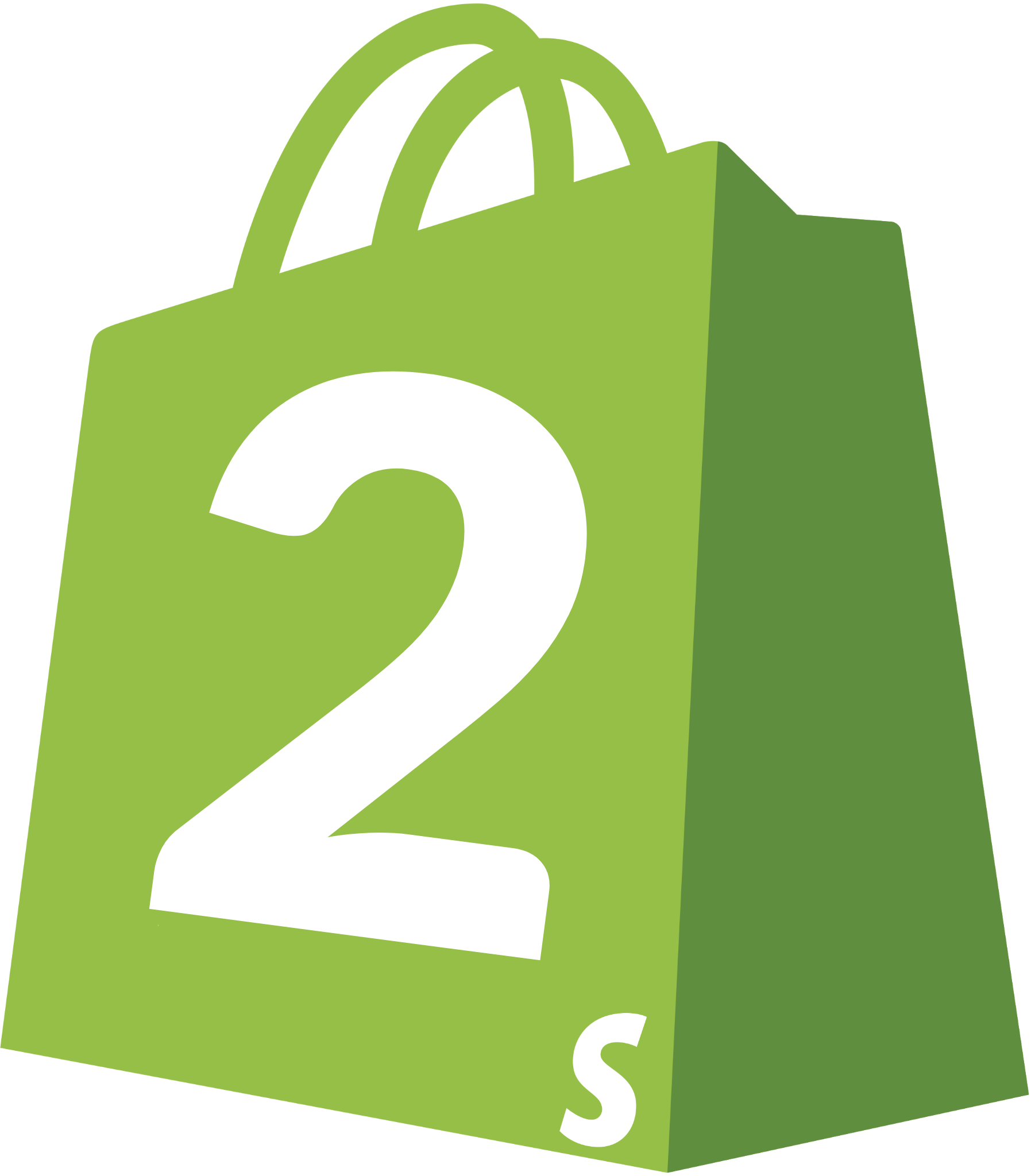 Shopify logo with number 2